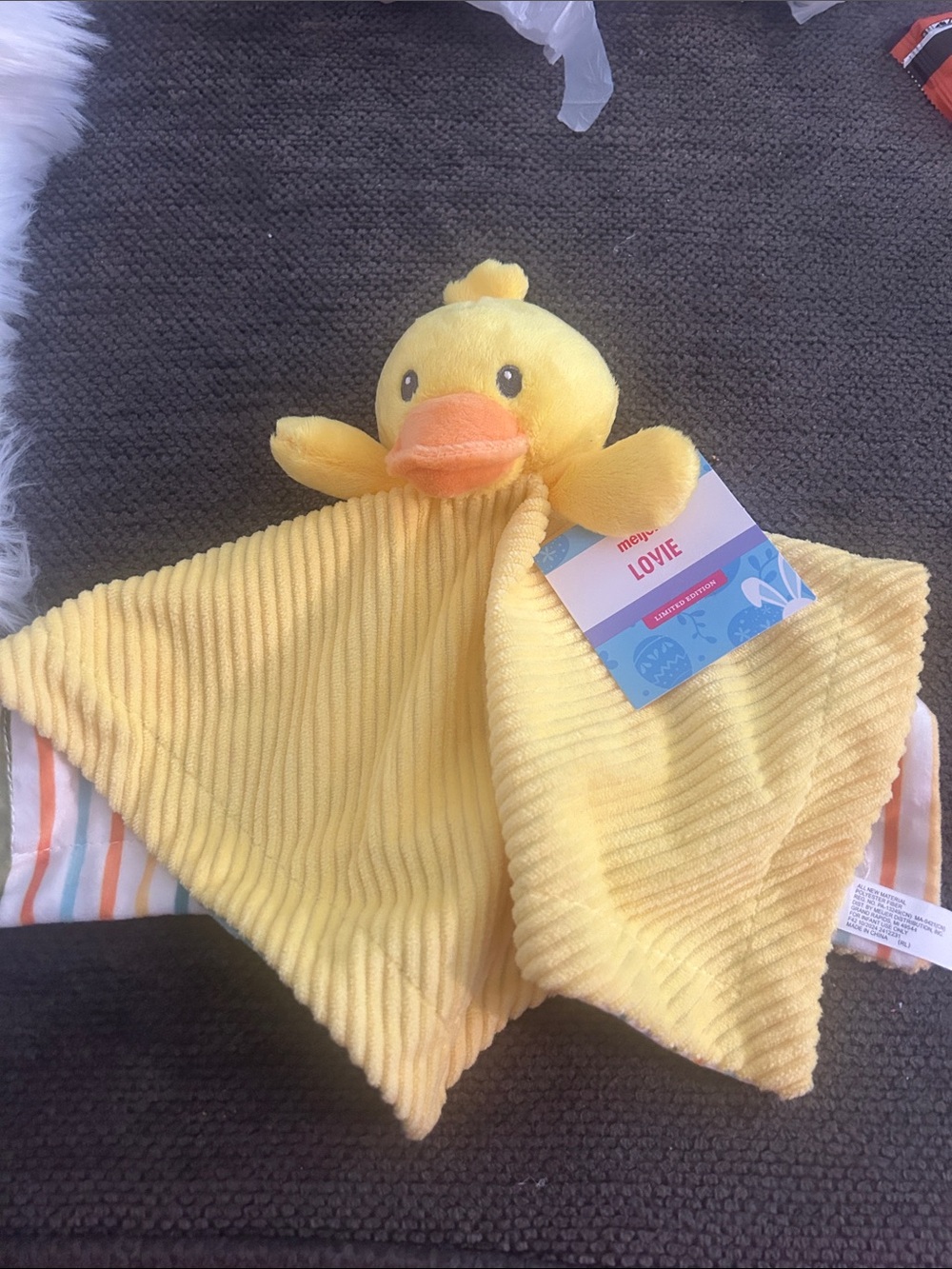 Yellow Duck Lovey Plush Security Blanket